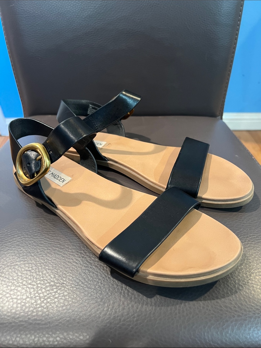 Steve Madden Tacee black sandal with buckle size 10